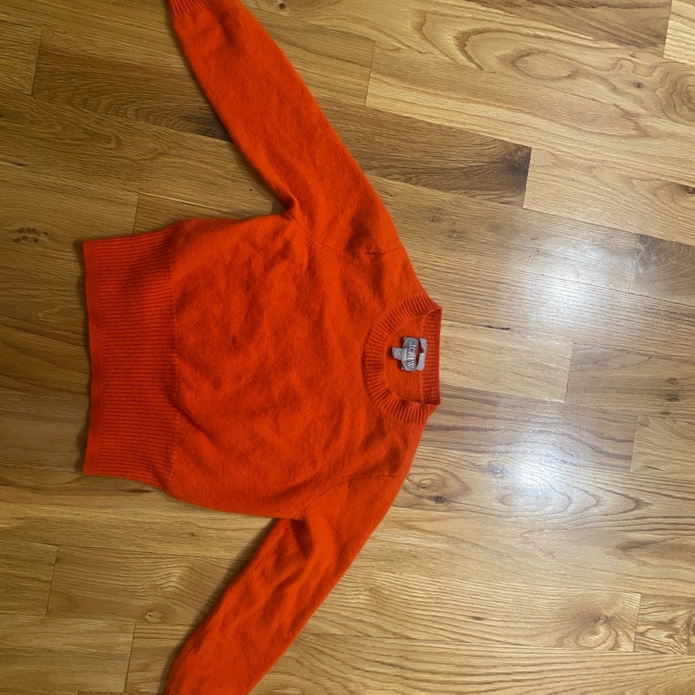 J. Crew Vibrant Orange Cashmere Sweater